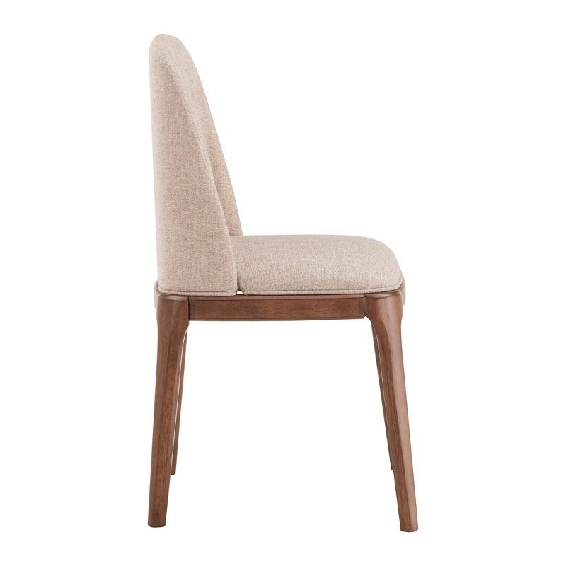 Set of 2 Kaiden Upholstered Side Chairs with Walnut Legs Brown - Inspire Q, 5 of 9