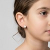 Guili 14K Gold Plated Mother Of Pearl & Clear Cubic Zirconia Bear Stud Earrings For Kids - 3 of 3