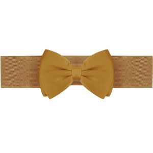Allegra K Women Elastic Belt Wide Stretchy Cute Bowknot Wedding 2 Pcs - 1 of 4