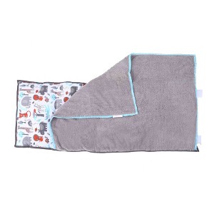 Bacati - Safari Jungle Animals Aqua Orange Gray Toddler Nap Mat - 1 of 4