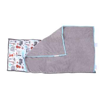 Bacati - Safari Jungle Animals Aqua Orange Gray Toddler Nap Mat