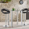 Tangkula Set of 2 PU Leather Bar Stools Adjustable Kitchen Counter Chairs Black - image 2 of 4