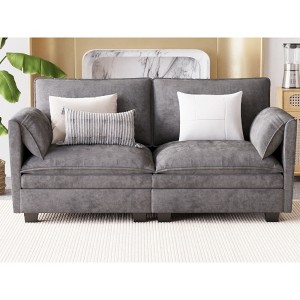 74.27" Loveseat Sofa, 2-Seater Mid Century Modern Couch for Small Spaces, Apartment, Bedroom, Office - 1 of 4