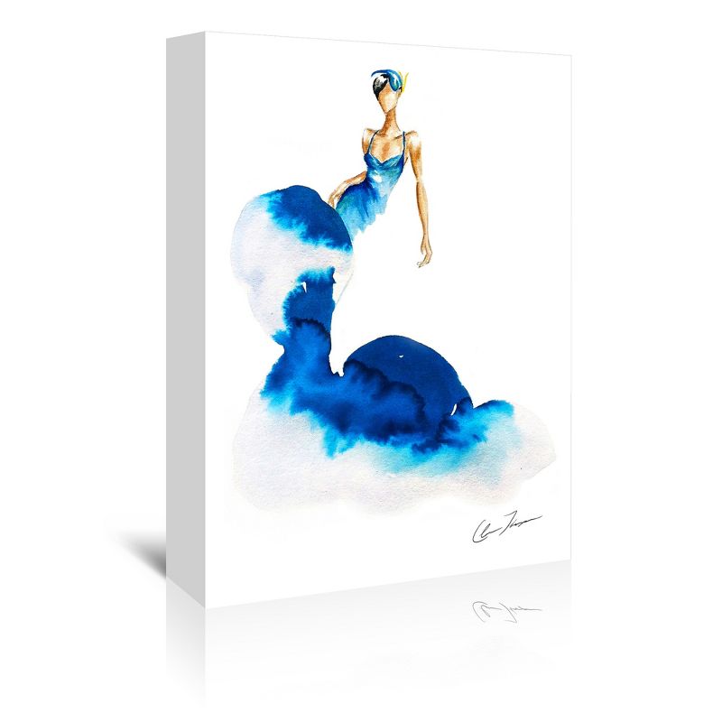 Americanflat Abstract Modern Wall Art Room Decor - Blue Smoke by Claire Thompson, 1 of 7