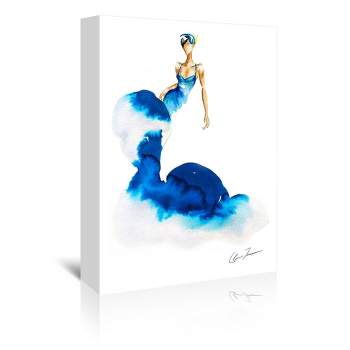 Americanflat Abstract Modern Wall Art Room Decor - Blue Smoke by Claire Thompson