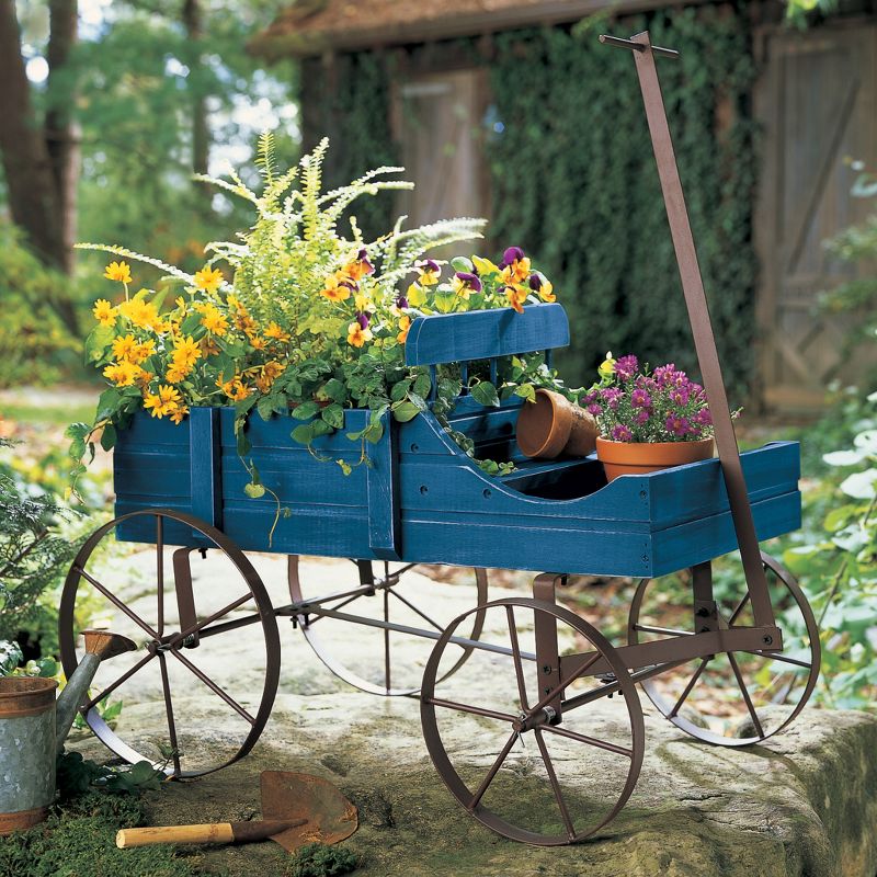 Collections Etc  Wagon Decorative Indoor / Outdoor Garden Backyard Planter, 2 of 6
