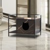 AZL1 Life Concept Pet Crate and House Hidden Enclosure Barn Door MDF Waterproof Hollowed Cat Head with Storage for Use, Black, 33.71"*23.62"*5.86" - 2 of 4
