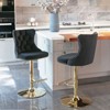 FONTOI 2 PCS Upholstered Barstools with Adjusatble Seat Height, Swivel Bar Stools with Backs for Living Room Kitchen, Black&Gold, 17.1"*45.6"*18.1" - 2 of 4
