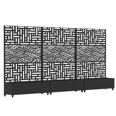 Lirago Iron Arch Mobile Planter Box (3-Piece)-Raised Garden Bed Elevated Planter with Trellis Privacy Screen 38 Gallon Capacity