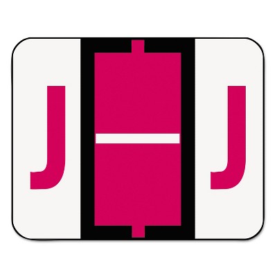 Smead A-Z Color-Coded Bar-Style End Tab Labels Letter J Red 500/Roll 67080