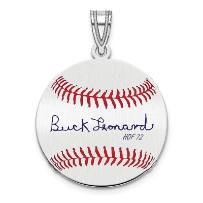 Black Bow Jewelry Sterling Silver Buck Leonard Signature SM Enamel Baseball Pendant