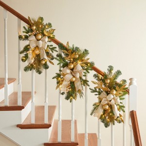 BrylaneHome 24" Pre-Lit Holiday Classics Stair Swag - 1 of 1