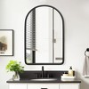 Spassway 36"H*24"W Arch Wood Medicine Cabinet with Adjustable Shelves Recessed Wall Cabinet Wall Mounted Bathroom Storage Cabinet with Mirror - 2 of 4