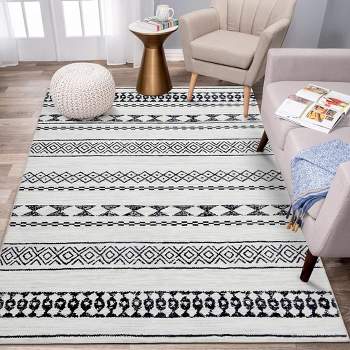 Moroccan Area Rug Washable Rug Soft Non Slip Low Pile Printed Geometric Trellis Rugs for Bedroom Living Room, Beige