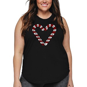 LA Pop Art Candy Canes - Women's Word Art Tank Top - 1 of 4