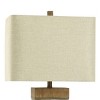 Darley Table Lamp Silver and Natural Wood Painted Resin - StyleCraft: Polyresin Base, Linen Shade, UL Listed - 3 of 4
