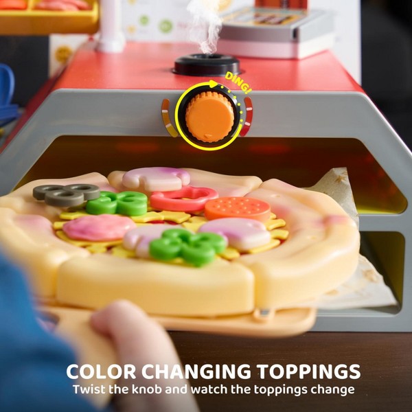 Juguete Interactivo de Horno de Pizza para Niños con Luz y Sonido, Juguete de Cocina de Imitación, Juguete Educativo, Regalo de Cumpleaños para Niños y Niñas de 3 4 5 6 Años 5