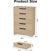 Modern 4/5/6/7-Drawer Dresser with Embedded Handles, Wooden Chest of Drawers for Bedroom, Living Room, Entryway - 2 of 4