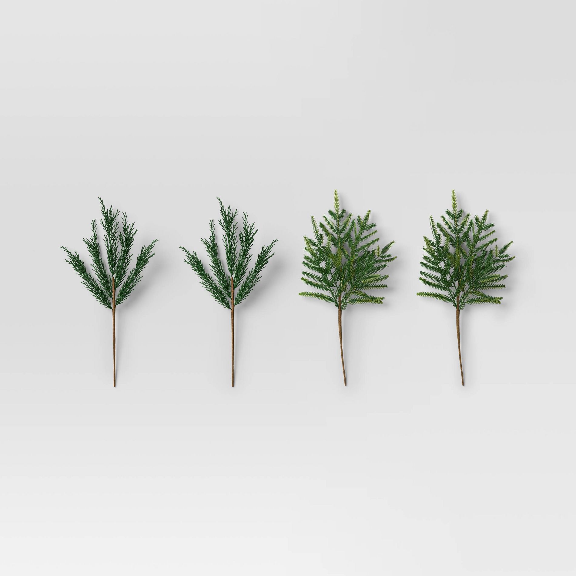 4pc Christmas Pick Set 2 Cedar Picks 2 Norfolk Pine - Wondershop™