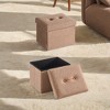 SONGMICS HOME Small Folding Storage Ottoman, Foot Rest Stool, 12.2 x 16.1 x 12.2 Inches, Ottoman with Storage - 2 of 4