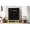 Shoe Storage Cabinet With 2 Flip Drawers, Narrow Shoe Rack Cabinet With Top And Bottom Open Shelf, Anti-tip Device For Hallway Entryway Hallway - 3 of 4