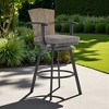 HomeRoots 40" Charcoal Metal Swivel Outdoor Counter Height Bar chair with Footrest - 2 of 4