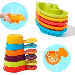 11-Piece Mold-Free Bath Toy Set with Boats and Spoons, Water Play for Toddlers Ages 1-3 - 1 of 4