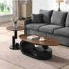 Lyngins 2-Piece Coffee Table Set – Faux Marble & Metal, Oval Coffee Table with Round Side Table, Sturdy Steel Frame, Center Table & Living Room Table - 2 of 4