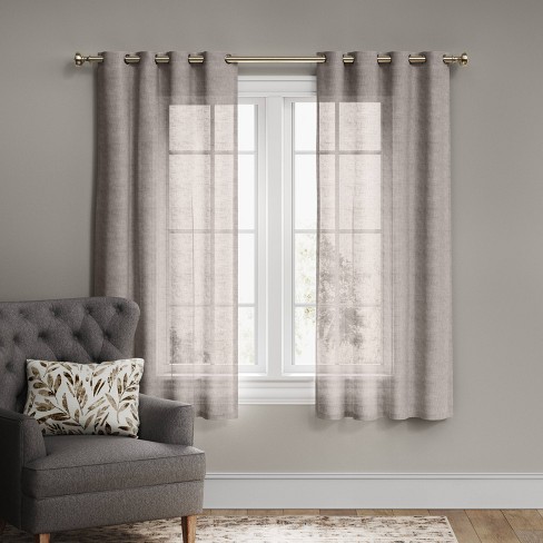 54 X84 Light Filtering Textured Weave Window Curtain Panel Gray Threshold Target
