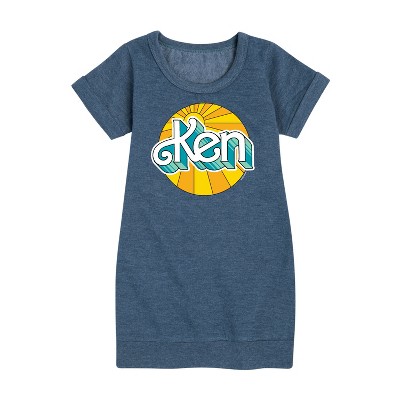 - Barbie - Ken Graphic Short Sleeve Fleece Dress