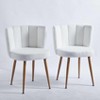 Racxily Modern,Dining Chair (Set of 2)-Short Fur Cover,Comfortable Backrest,Thick Iron Wood Legs|Spacious Seat |for Dining Room/Living Room/Cafe. - 3 of 4