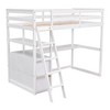 Sapphtopaz Loft Bed with Desk Wood Loft Bed with ladder & Guardrail,Space-Saving Beds Frame with Drawers & Shelves for Teen&Adult - 3 of 4