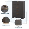 Dresser for Bedroom - Chests of Drawers with 5 Drawers Modern Dresser for Closet Fluted Wide TV Stand Clothes Closet Storage for Bedroom Hallway - 3 of 4