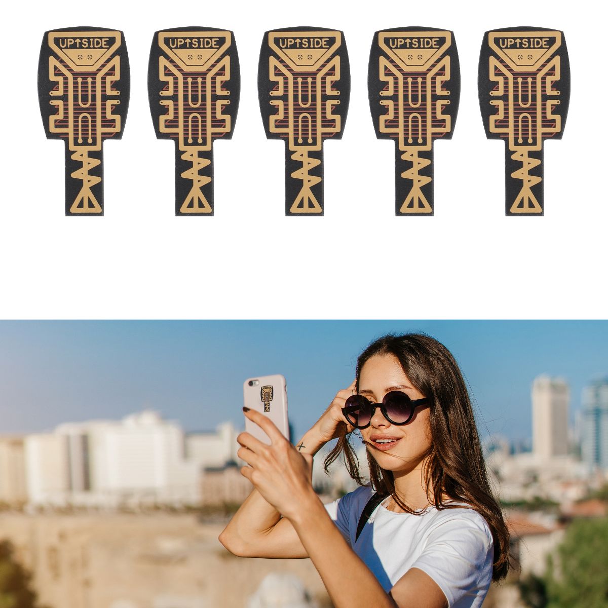 Unique Bargains Chime Cell Phone Booster Black 5pcs - thumbnail 4
