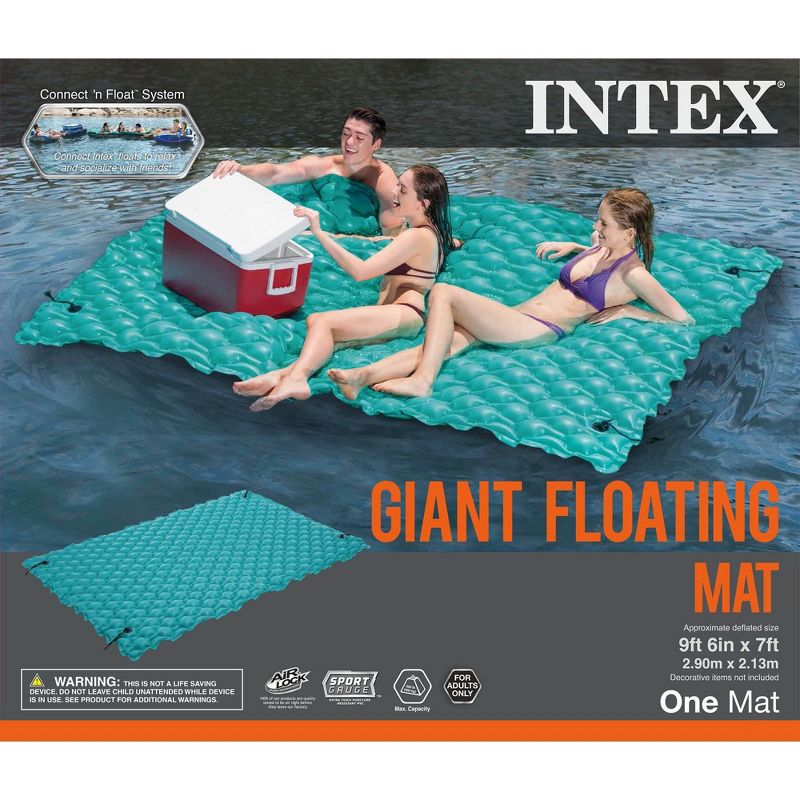 Intex Giant Inflatable Floating Swimming Pool Lake Mat Platform Pad (6 Pack), 1 of 7