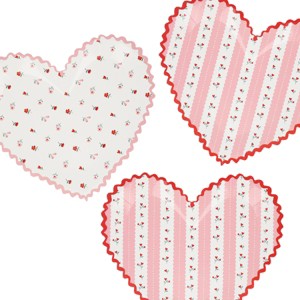 Meri Meri Vintage Rose Heart Plates (Pack of 8) - 1 of 4