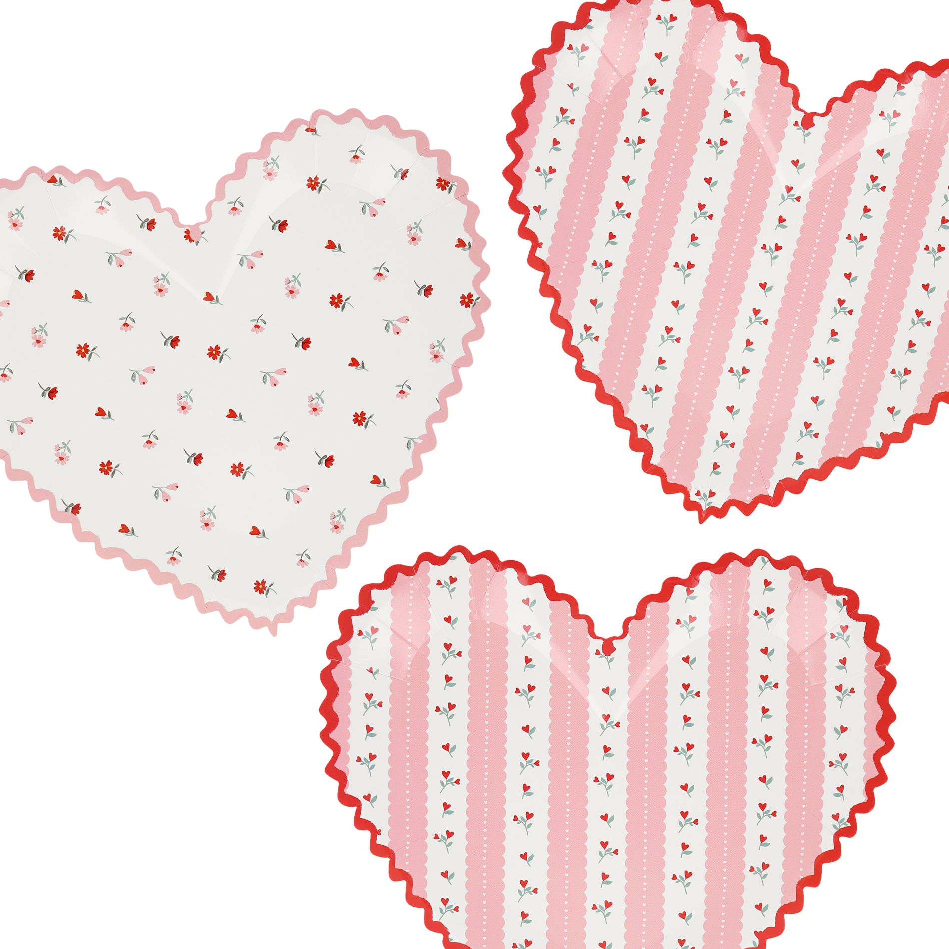 Meri Meri Vintage Rose Heart Plates (Pack of 8)