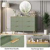 Freestanding  Fluted Wooden Dresser with 6 Drawers and Gold Handles – Modern Chest of Drawers for Bedroom Storage - 4 of 4