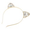Unique Bargains Women's Elegant Faux Diamond Cat Ears Headband 6.30"x6.10" Gold Tone 1 Pc - 4 of 4