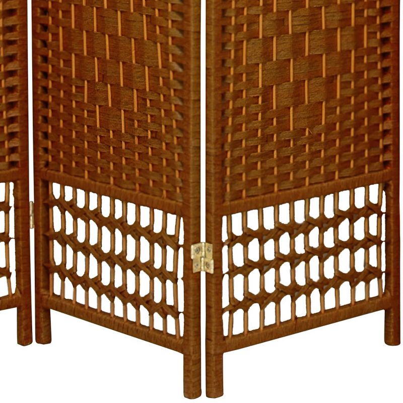5 1/2 ft. Tall Fiber Weave Room Divider - Dark Beige (3 Panels), 4 of 6