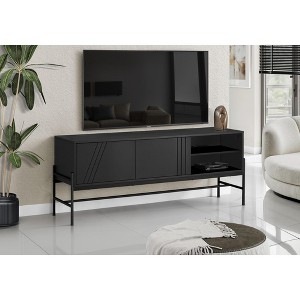 Sapphtopaz 59" Modern TV Stand for TVs Up to 69" Entertainment Center with Open Shelves & Storage Cabinet Metal Legs TV Stands for Living Room - 1 of 4