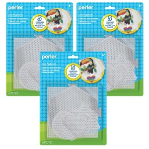 Perler Small & Large Basic Shapes Clear Pegboards, 5 Per Pack, 3 Packs - 1 of 1