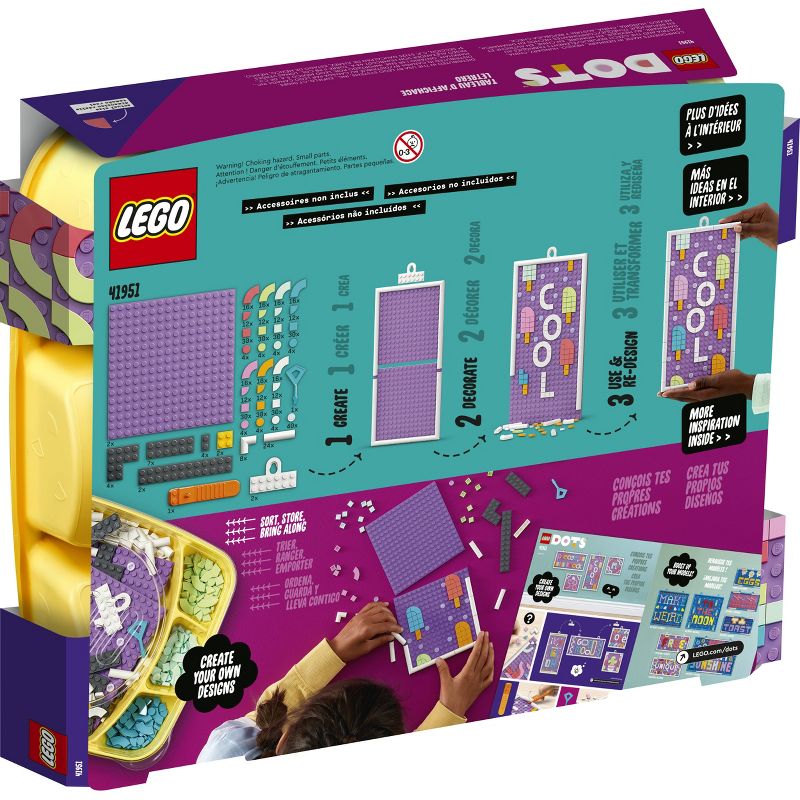 LEGO DOTS Message Board, DIY Door Sign Decor Craft Set 41951, 5 of 8
