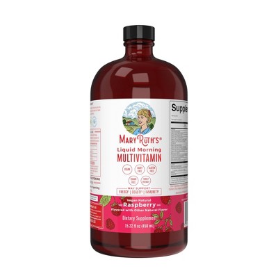 Maryruth's Liquid Morning Vegan Multivitamin - Raspberry : Target