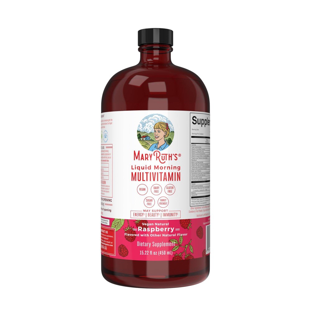 Photos - Vitamins & Minerals MaryRuth's Liquid Morning Vegan Multivitamin - Raspberry - 15.22 fl oz