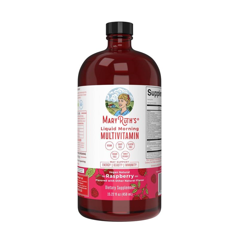  MaryRuth's Liquid Morning Vegan Multivitamin - Raspberry, 1 of 11