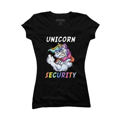 Junior's Design By Humans Halloween Dad Mom Daughter Adult Costume - Unicorn Security By MINHMINH T-Shirt