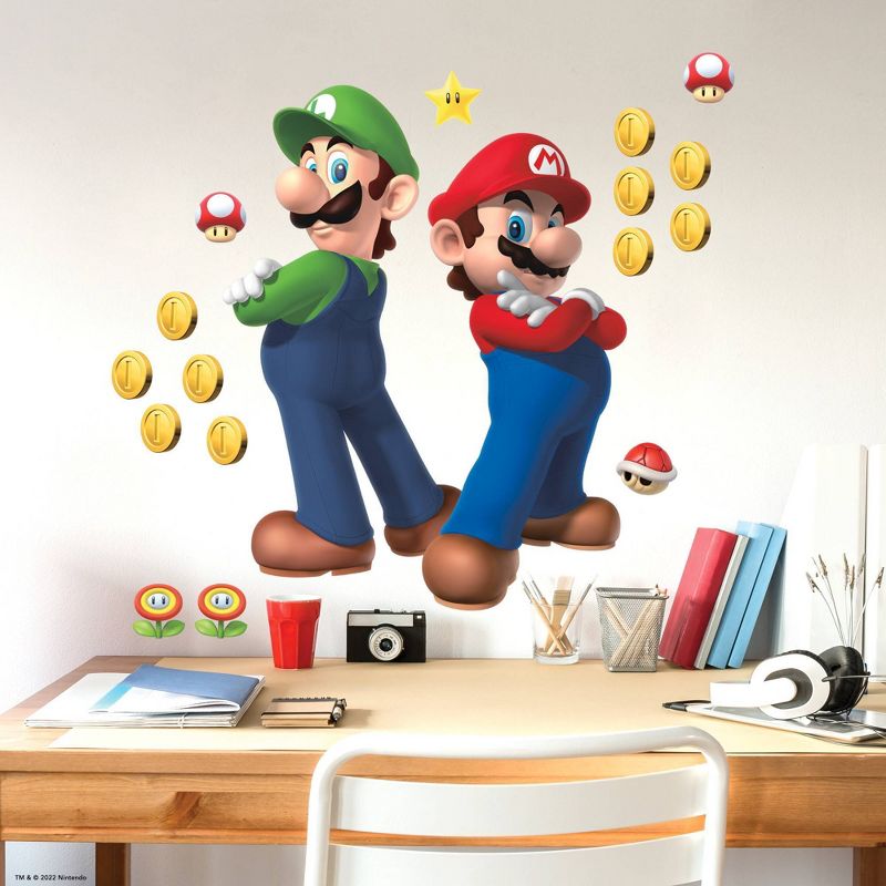 Super Mario Luigi and Mario Giant Peel &#38; Stick Kids&#39; Wall Decals - RoomMates, 3 of 7