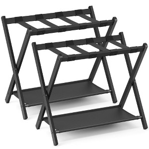 SONGMICS Luggage Rack with Fabric Storage Shelf Suitcasa Stand for Guest Room Bedroom Folding - 1 of 4