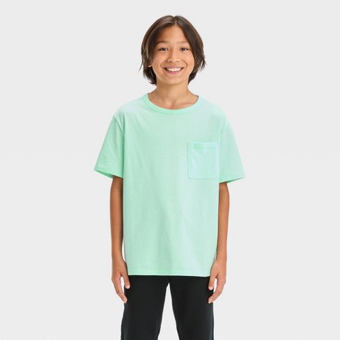 Boys' Short Sleeve Pocket T-shirt - Art Class™ Aqua Blue Xs : Target